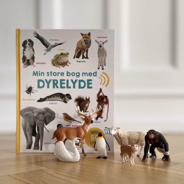 Schleich, 6 dyr + Billedbog med lyd