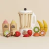 TV296-smoothie- mixer- frukter-banan-apelsin-kiwi-hälsosam- dryck-trä- rollspel-mat-eko-leksak-trä