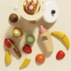 TV296-smoothie- mixer- frukter-banan-apelsin-kiwi-hälsosam- dryck-trä- rollspel-mat-eko-leksak-trä