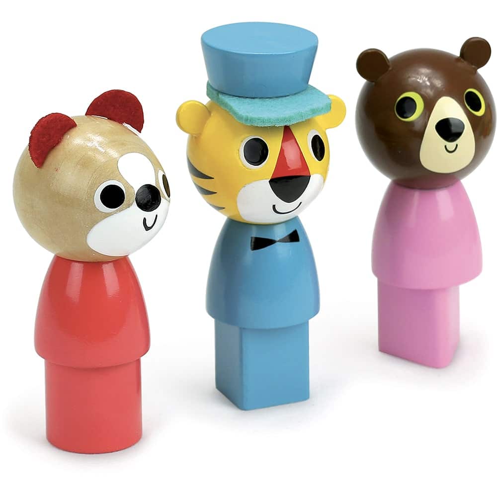 figurer, träleksaker