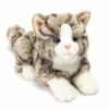 Teddy Hermann - Liggande katt grå 20 cm