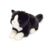 Teddy Hermann - Liggande katt svartvit 20 cm