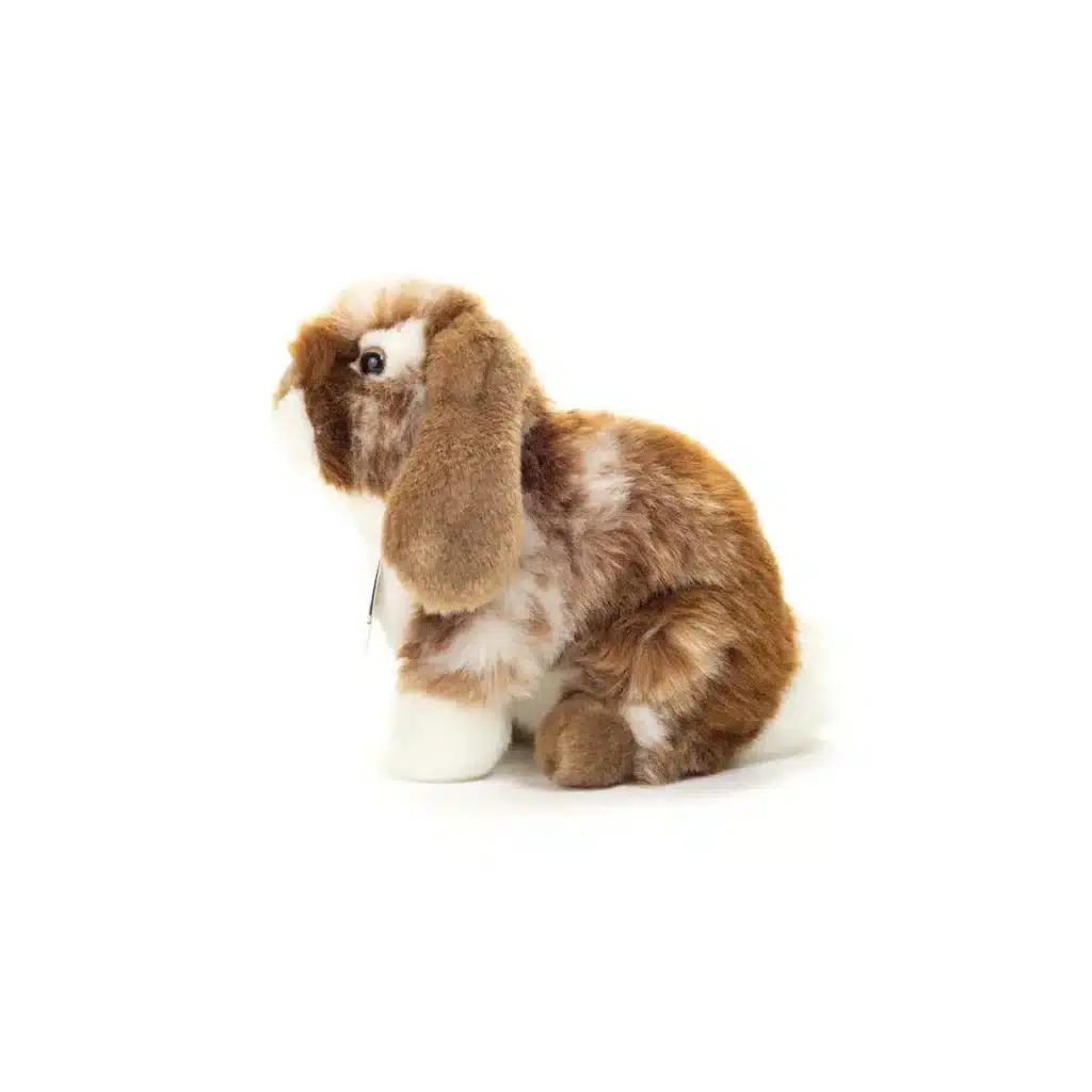 Teddy Hermann - Sittande kanin vit-mörkbrun 20 cm