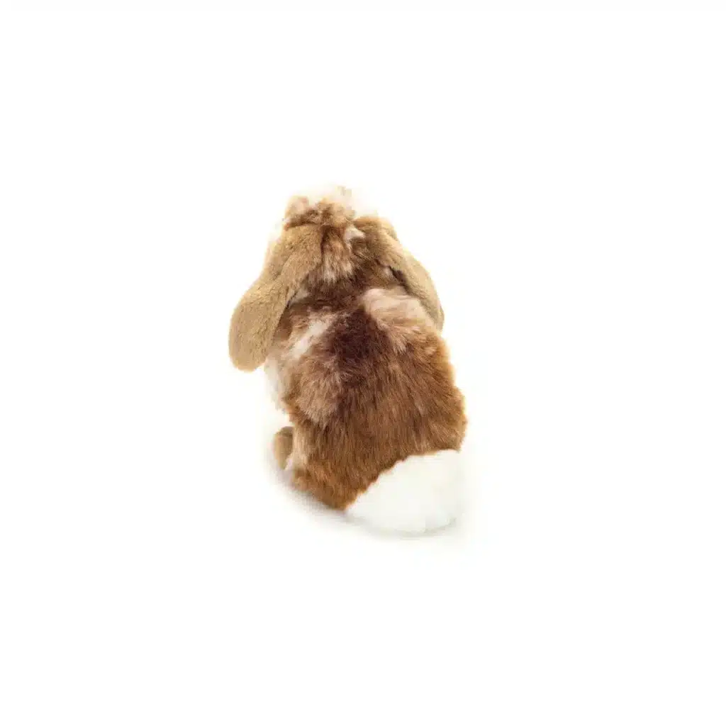 Teddy Hermann - Sittande kanin vit-mörkbrun 20 cm