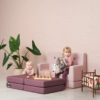 By KlipKlap KK Børnesofa Blød Rose m. Rose