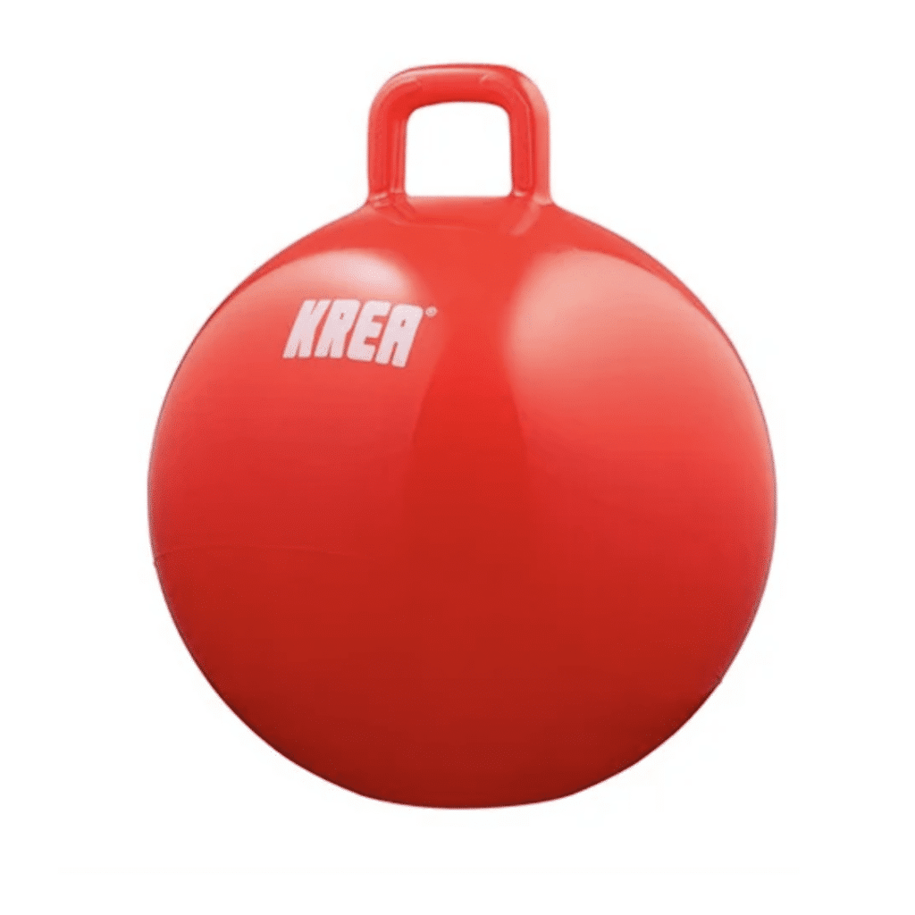 Motorisk legetøj - rød hoppebold med håndtag - krea