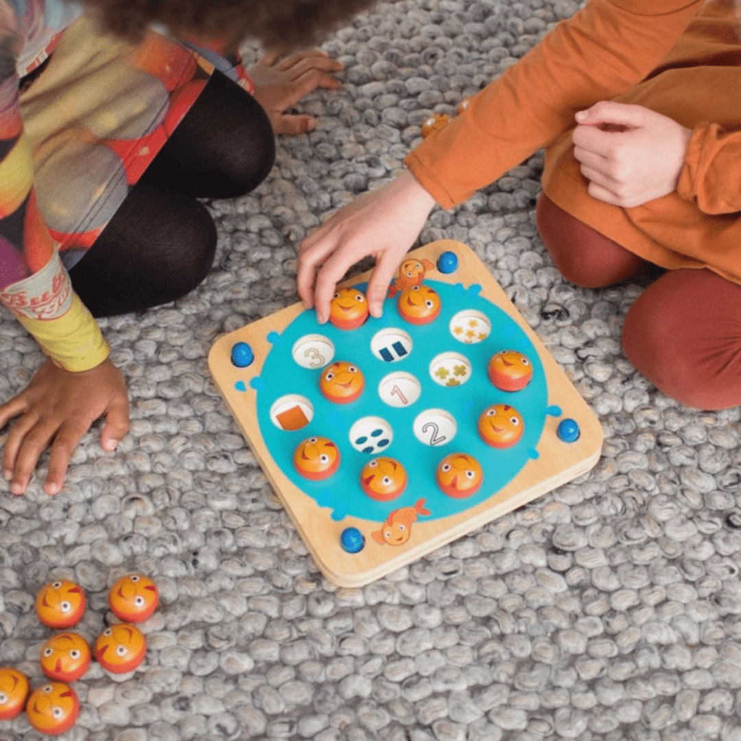 bs toys memo fish huskespil i træ