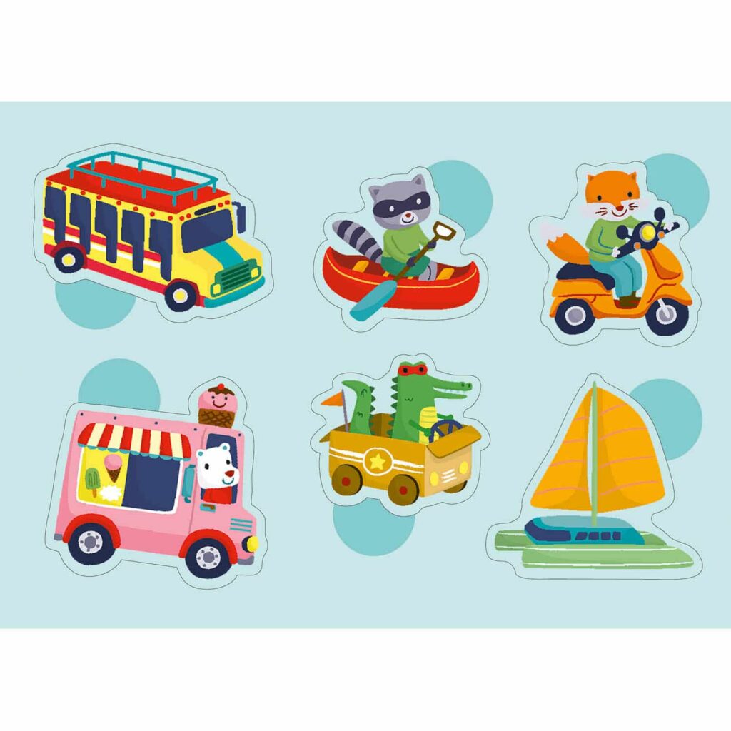Klistermärken med transportmedel