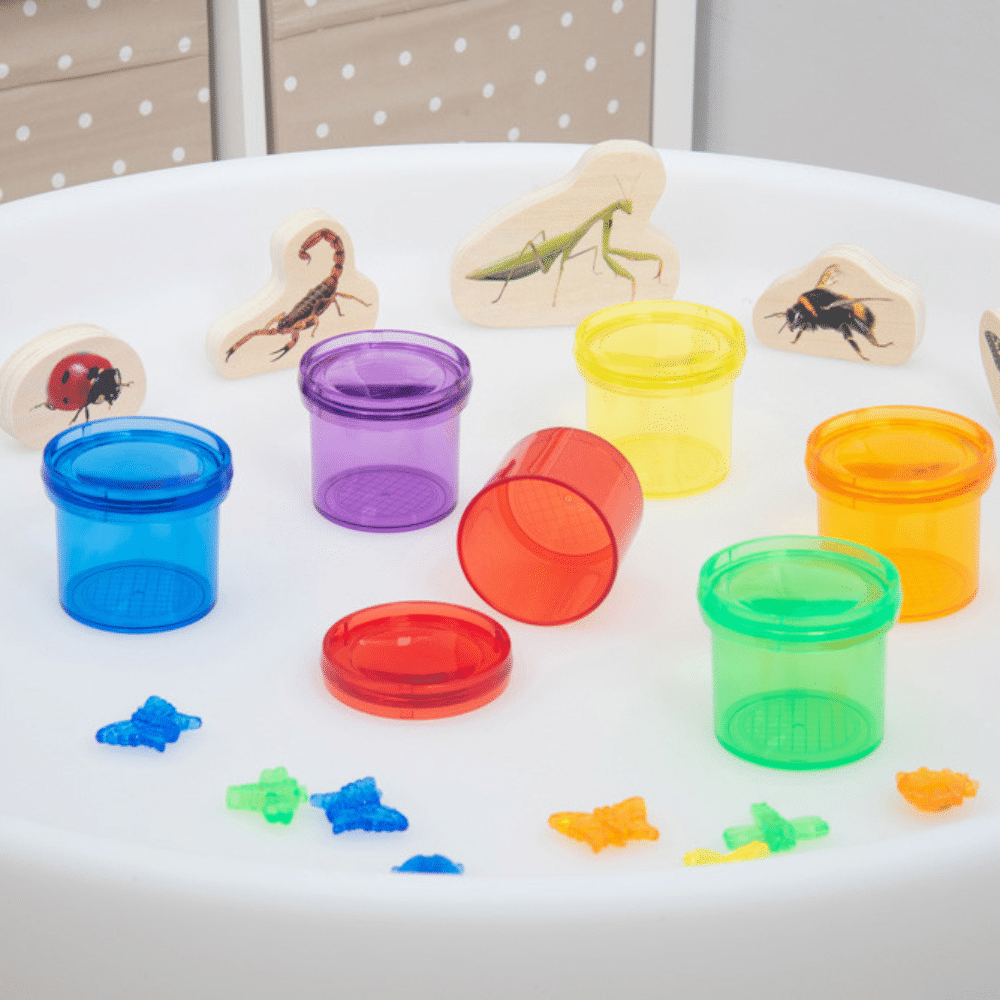 Genomskinliga färgade behållare med förstoringsglas Genomskinliga färgvisare PK6 73133