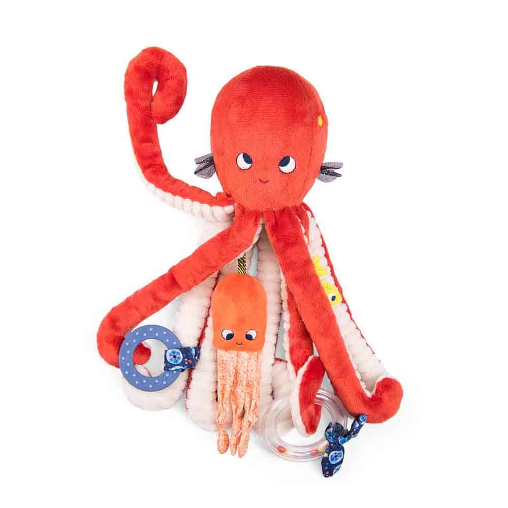 Moulin Roty - Aktivitetsleksak - Octopus2 35 cm - Les Aventures de Paulie 676078-1-moulin-roty-activity leksak djur-blå bläckfisk-35-cm-les-aventures-de-paulie-3