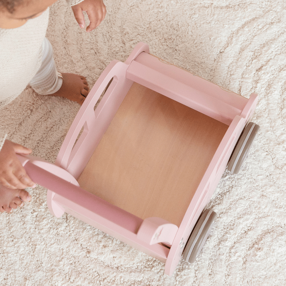 Liten holländsk rosa barnvagn Walker