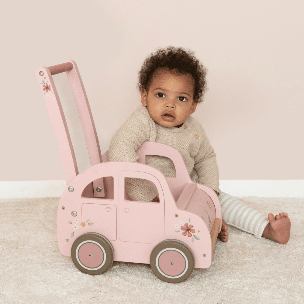 Liten holländsk rosa barnvagn Walker