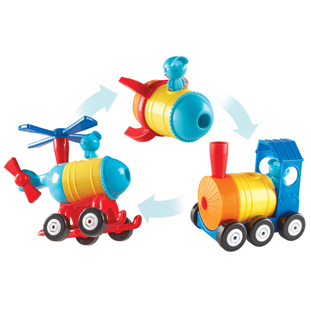 1-2-3 Bygg den! Raket-tåg-helikopter - Bygg-din-egna fordon - Lärresurser LER2859