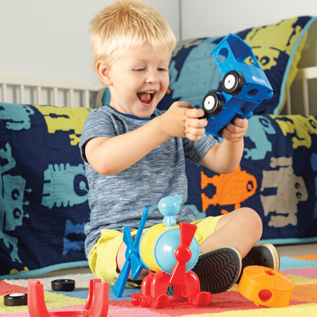 1-2-3 Build It! Rocket-Train-Helicopter - Byg-selv Fartøjer - Learning Resources LER2859