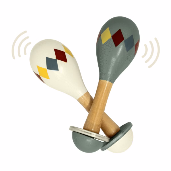 Maracas Harlequin vit och grön 83652 83651 Mamamemo