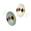 Rattle Egg Harlequin vit och grön 83653 83654 Mamamemo