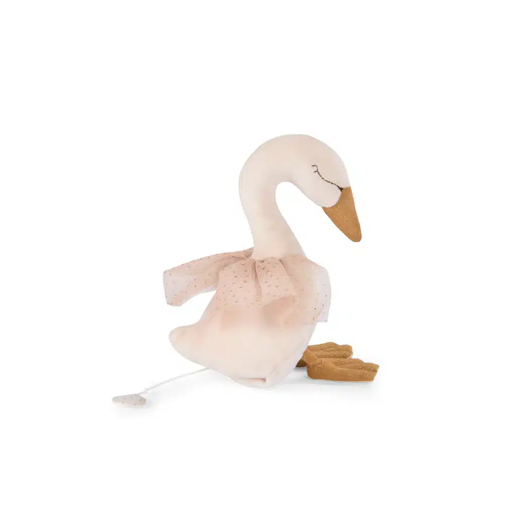 Moulin Roty mjuka leksaker med musikalisk slingring, Swan - la petite ecole de danse