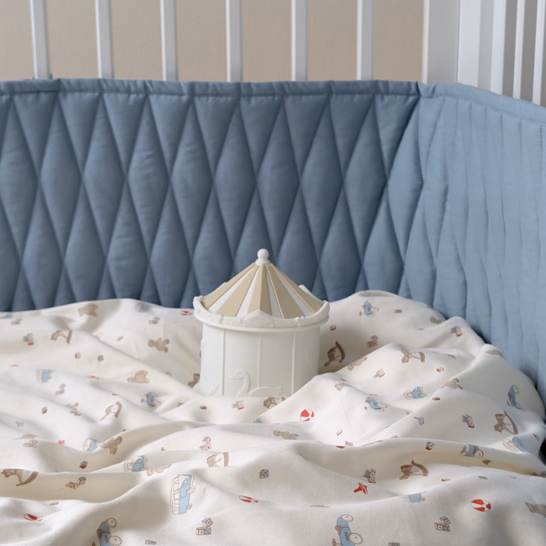 Cam Cam Sengerand med Harlequin-broderi florentine blue