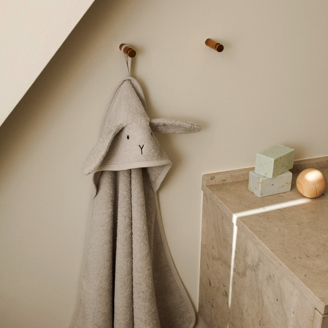 Liewood Albert hooded towel, Rabbit Dumbo grey