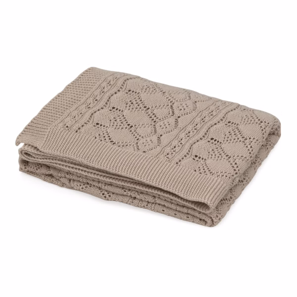 Cam Cam Copenhagen Pointelle babystickad filt, hazel