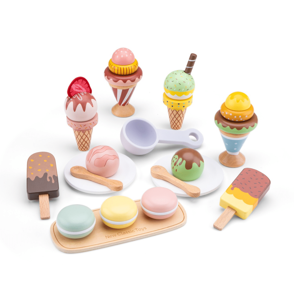 Iskiosk Legesæt - FSC Trælegemad - Pastel - N10635 New Classic Toys