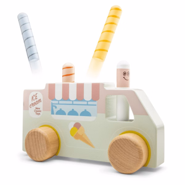 Pop Up Ice Cream Truck - Roliga pedagogiska träleksaker N10545 Nya klassiska leksaker