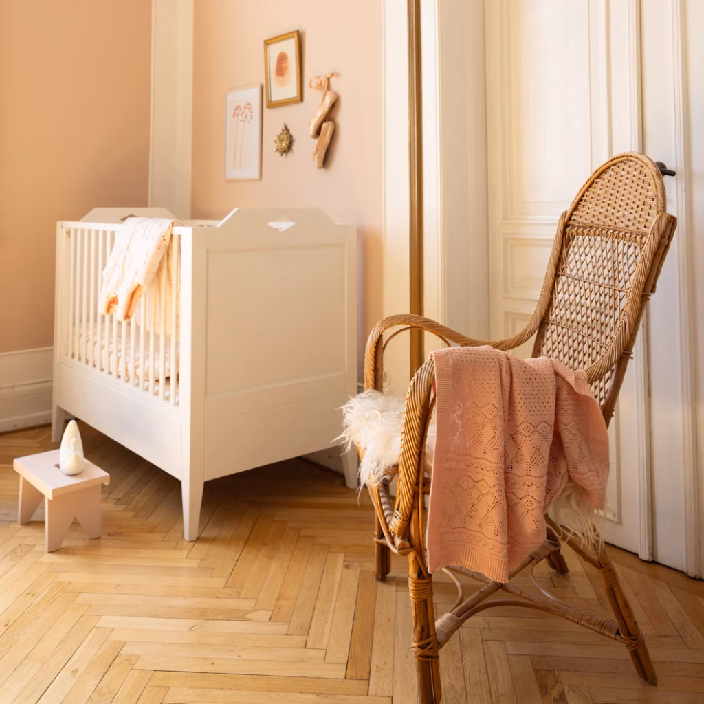 cam cam copenhagen Pointelle Baby Stickad Filt - GOTS - Sorbet