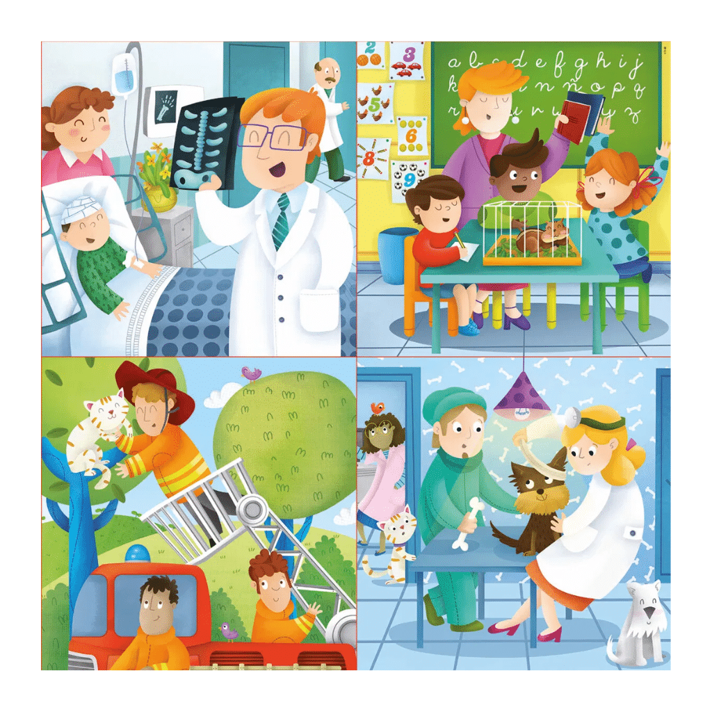 Educa 12-16-20-25 When I Grow Old I Want To Be 4 Progressive Puzzles Artikelnr 80-17146 pussel – ”När jag blir stor”