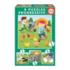 Educa 6-9-12-16 Farm Animals 4 Progressive Puzzles Artikelnr 80-17145 pussel med bondgårdsdjur