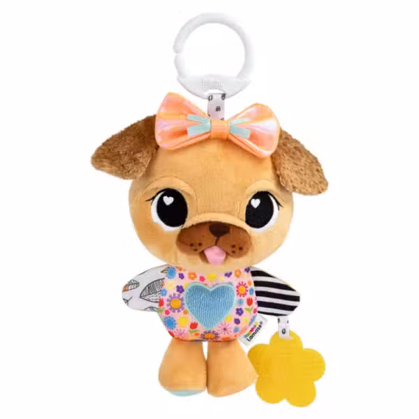 Lamaze Lovey Mopsen Clip & Go Art.nr 941-27496 Barnvagn Aktivering Leksak