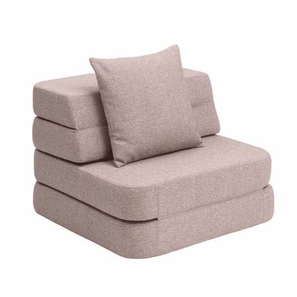 By KlipKlap KK 3 Hopfällbar Soffa Singel Mjuk Ros m. Ros 25050016