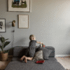 By KlipKlap KK 3 Hopfällbar Soffa 120 cm Blågrå m. Grå 25050177