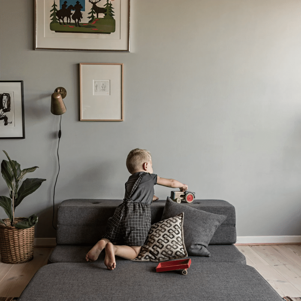 By KlipKlap KK 3 Hopfällbar Soffa 120 cm Blågrå m. Grå 25050177