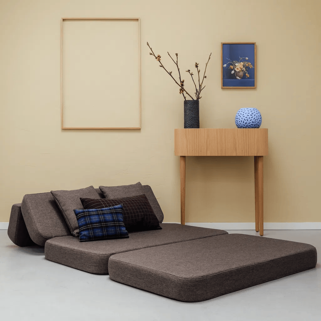 By KlipKlap KK 3 Hopfällbar Soffa 120 cm Brun m. Sand 25050178