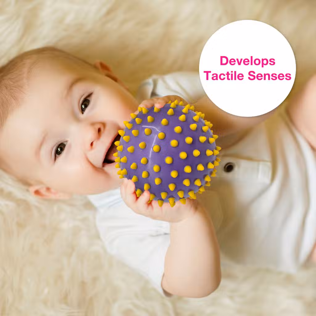 Edushape Sanse-prik bolde E705173, 4 små Ø10 cm +6M, pang farver