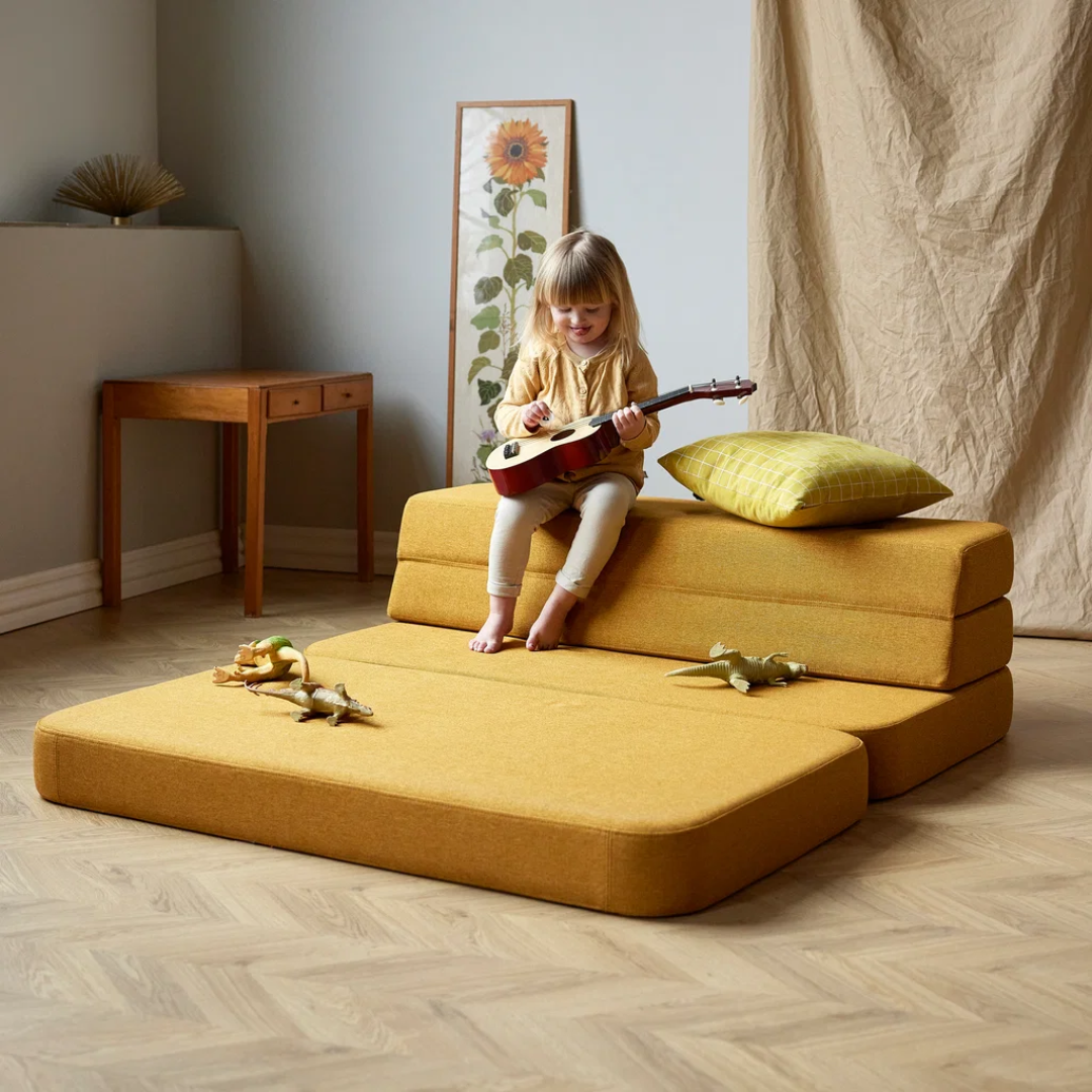 by KlipKlap 3 Fold Sofa 120 cm Sennepsgul 100002174