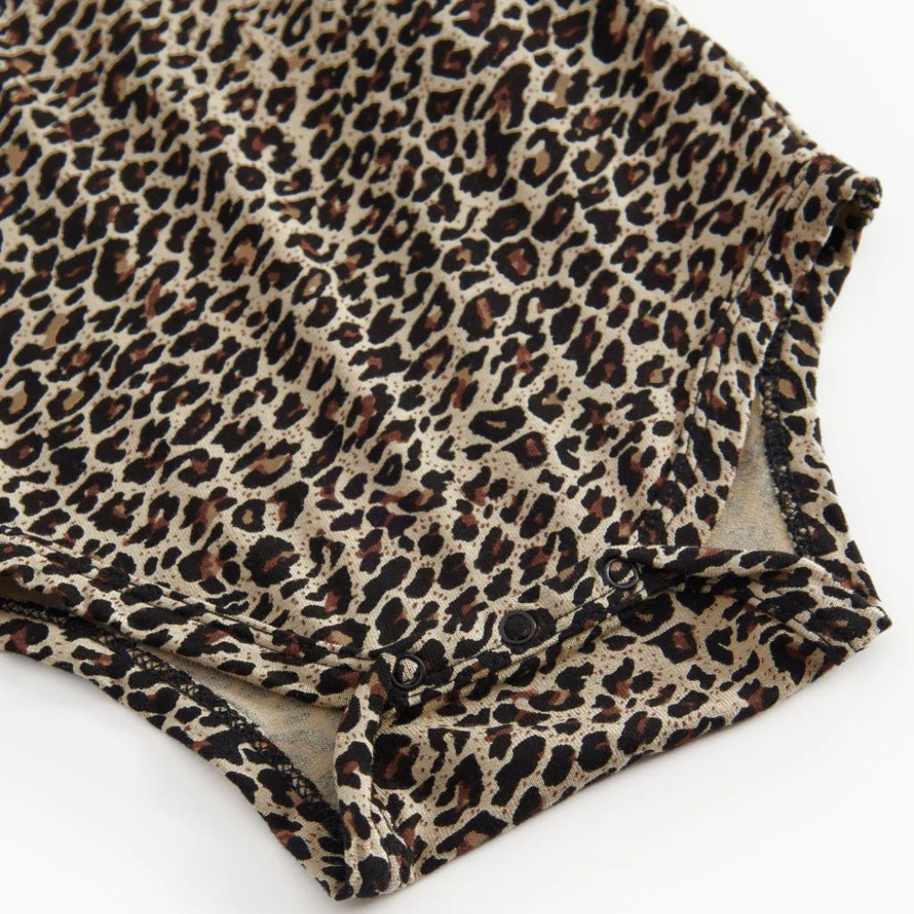 Leopard bodysuit MarMar Copenhagen med volangkrage
