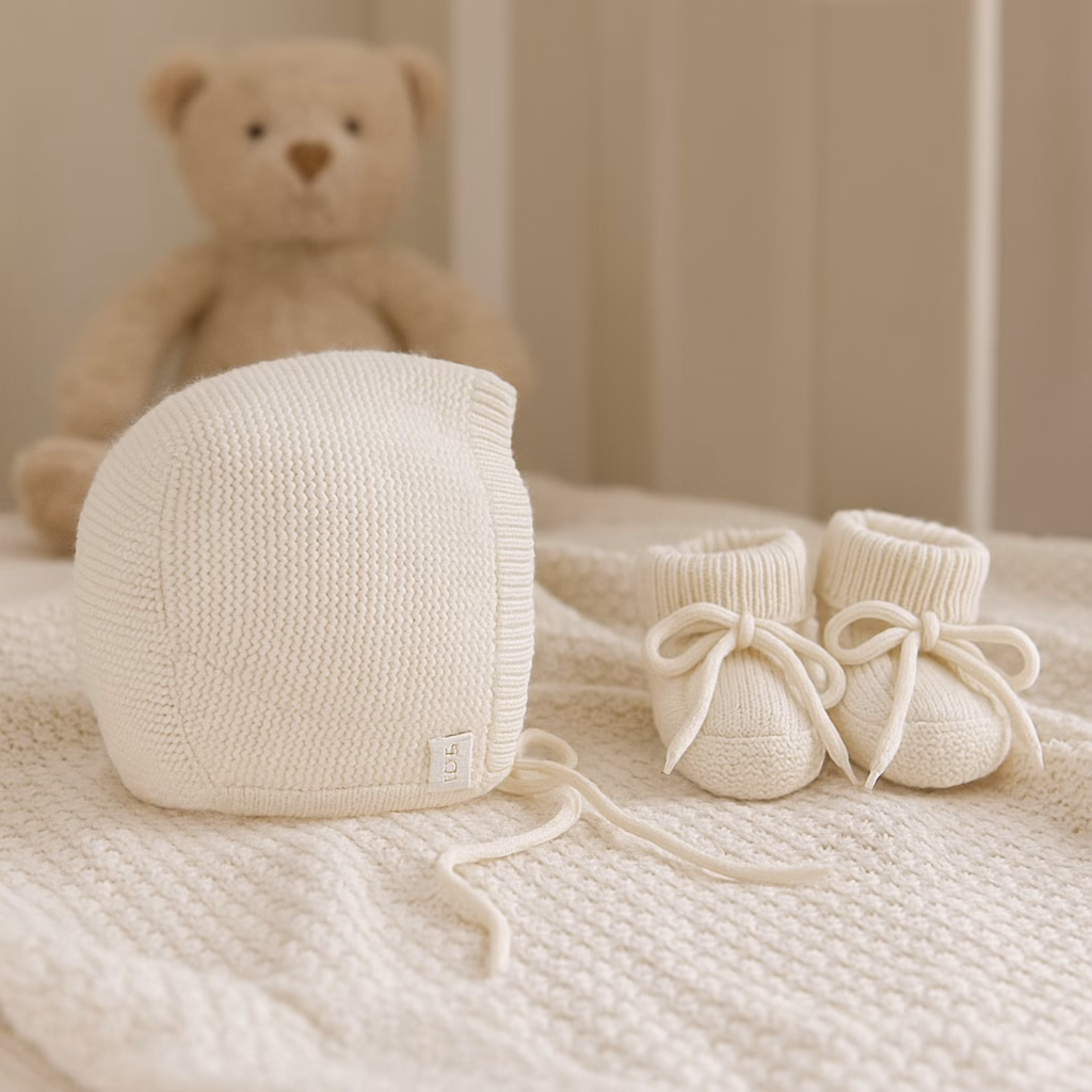 Little Dutch strikket hue off white