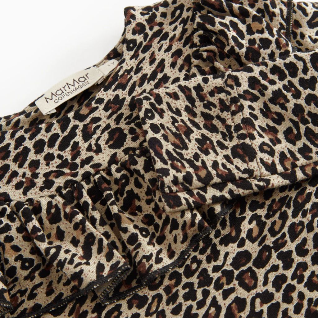 Leopard bodysuit MarMar Copenhagen med volangkrage