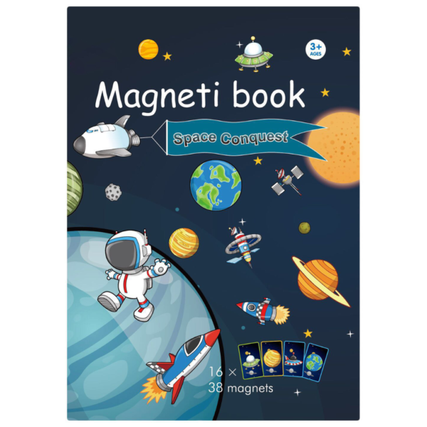 MAGNETBOK rymdvärlden 28-5465 magnetbok magnetbok ut i rymden