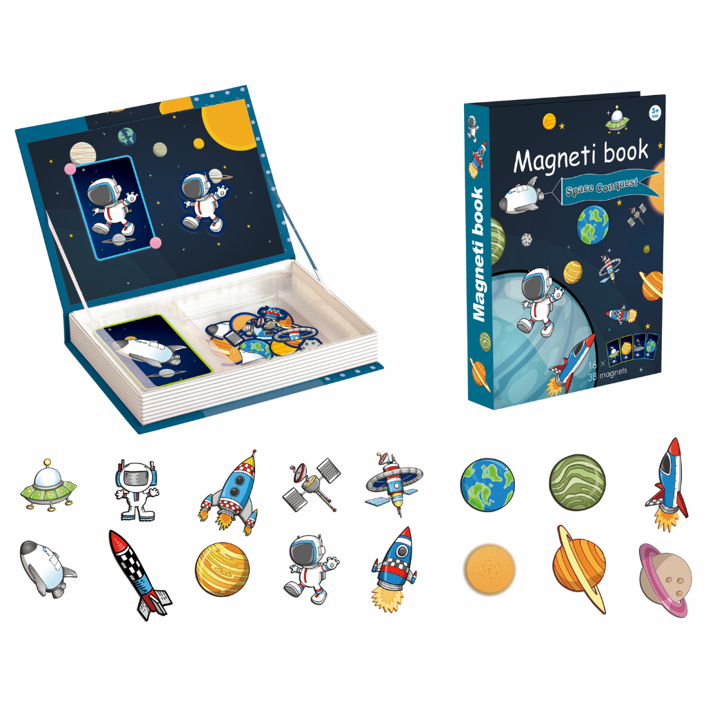 MAGNETBOK space world 28-5465 magneti book magnetbog ud i rummet