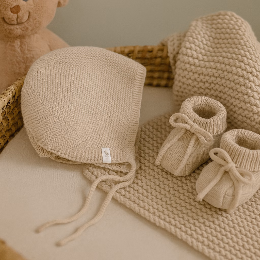 little dutch strikket hue soft beige