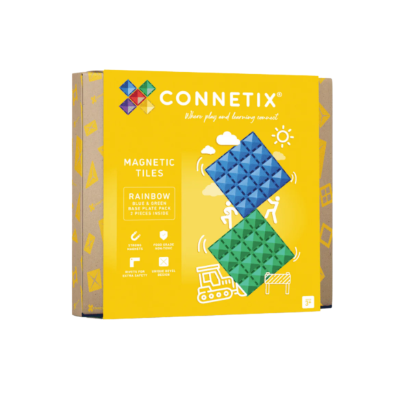 Connetix base plate 2 stk blå grøn