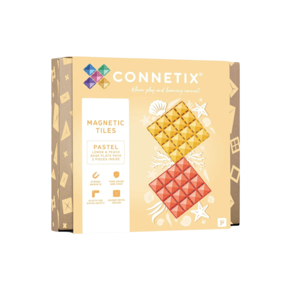 Connetix base plate 2 stk lemon peach