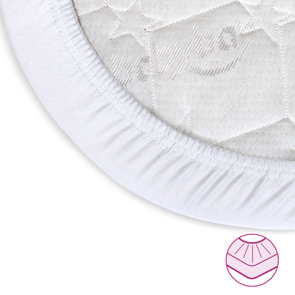 Babybay trikåöverdrag Deluxe lämplig för modell Original Boxspring, vit 100570 stretchöverdrag