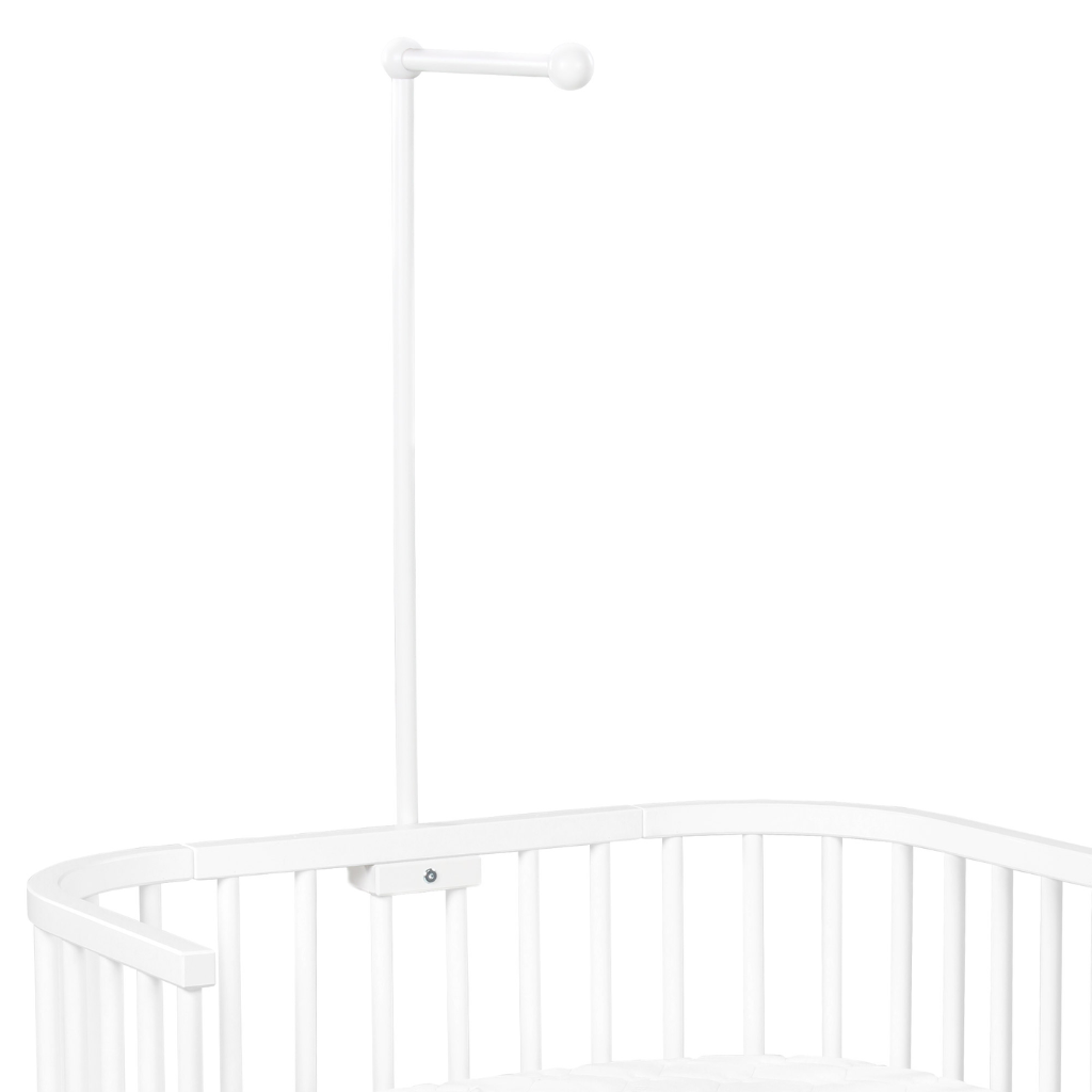 Babybay mobilhållare lämplig för alla modeller med runda stänger, vitlackerad uroholder