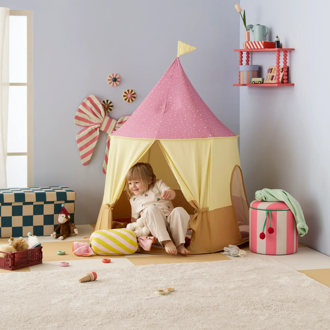 Kid's Concept Tent cirkus pink - Legetelte