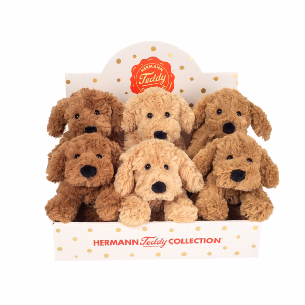 Teddy Hermann - Liggande hund 20 cm - 6 st assorterade TH919858