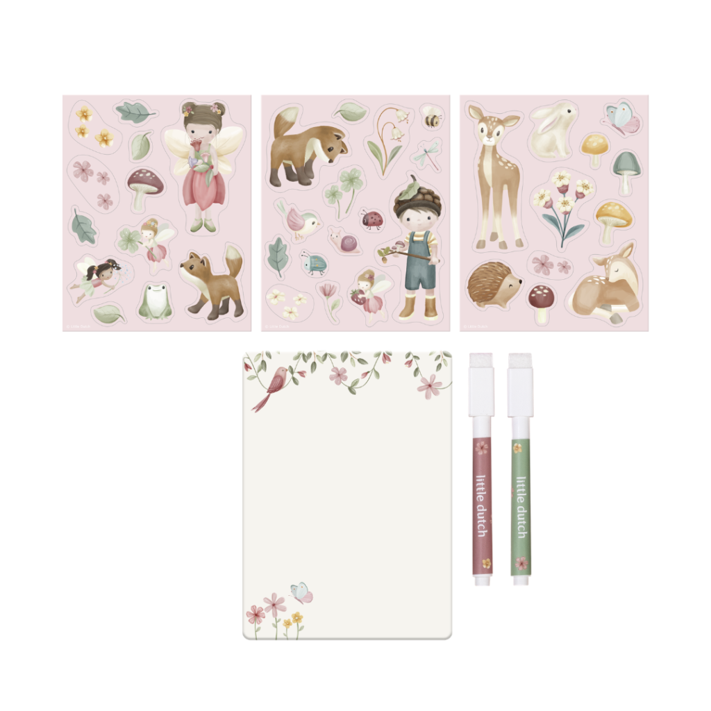 Little Dutch - Magnet- och rituppsättning - Rosa Fairy Garden BT126894