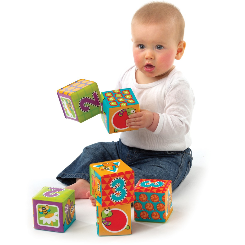 Playgro badklossar 6 st - mjuka stapelklossar för bad och lek